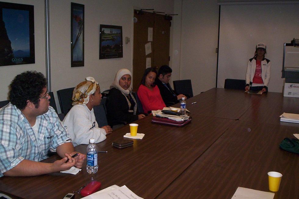 Members of the HTP Club meet to discuss club plans and activities