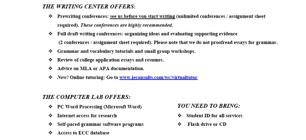 writing center bottom