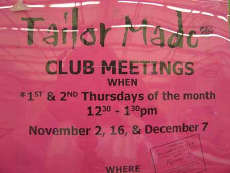 Tailor Made Club Meeting Flyer, last dates!