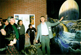 Don presenting his mural