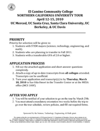 2010 Northern Cal University Tour information and application