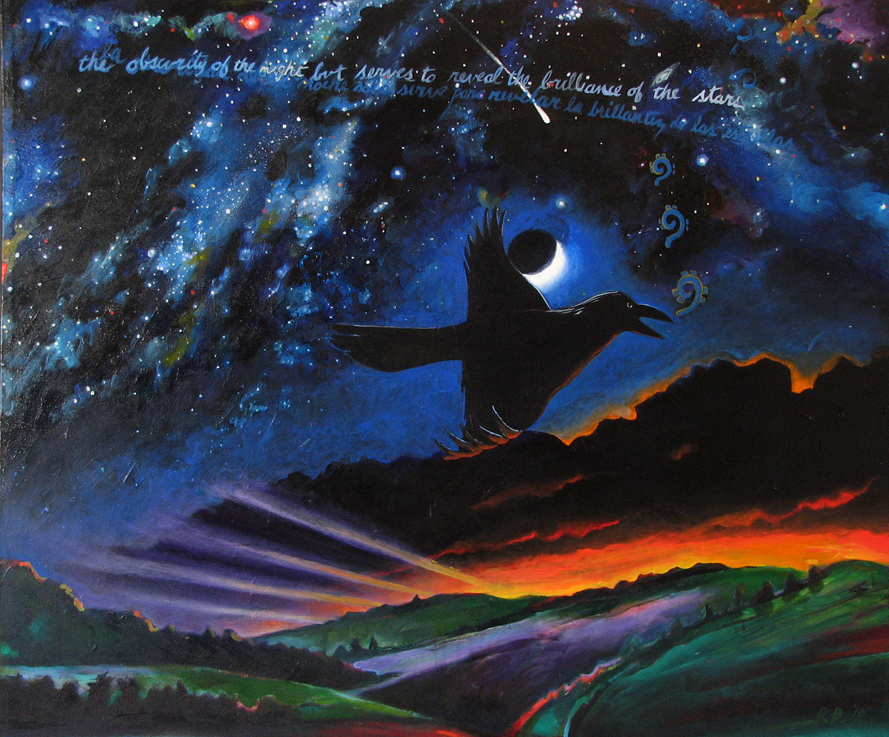 Raoul De la Sota; The Raven Speaks; Acrylic on canvas; 60x72"; 2010 Raoul De la Sota; The Raven Speaks; Acrylic on canvas; 60x72"; 2010