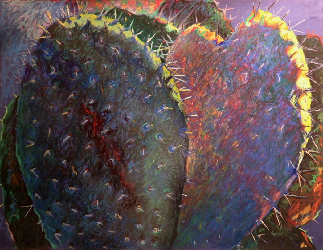 Raoul De la Sota; Cactus Pair; Oil pastel on paper; 20x26"; 1996 Raoul De la Sota; Cactus Pair; Oil pastel on paper; 20x26"; 1996