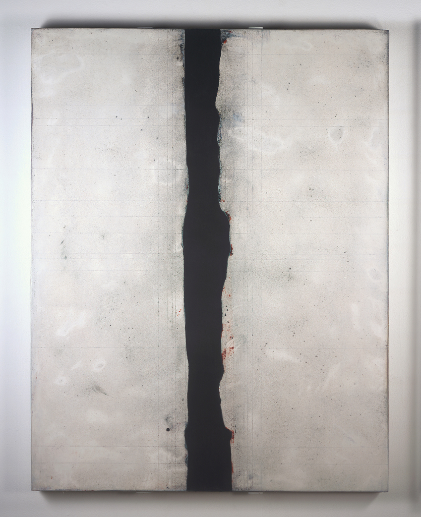 Harrison Storms; Johns Canyon 056; Acrylic and Limestone on Masonite; 64”x50”x3” Harrison Storms; Johns Canyon 056; Acrylic and Limestone on Masonite; 64”x50”x3”
