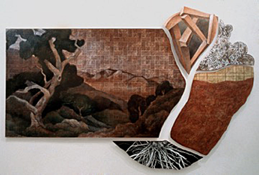 Joyce Dallal; In The San Gabriel Canyon; (after Marion Wachtell); acrylic and mixed media on wood; 120”x168” Joyce Dallal; In The San Gabriel Canyon; (after Marion Wachtell); acrylic and mixed media on wood; 120”x168”