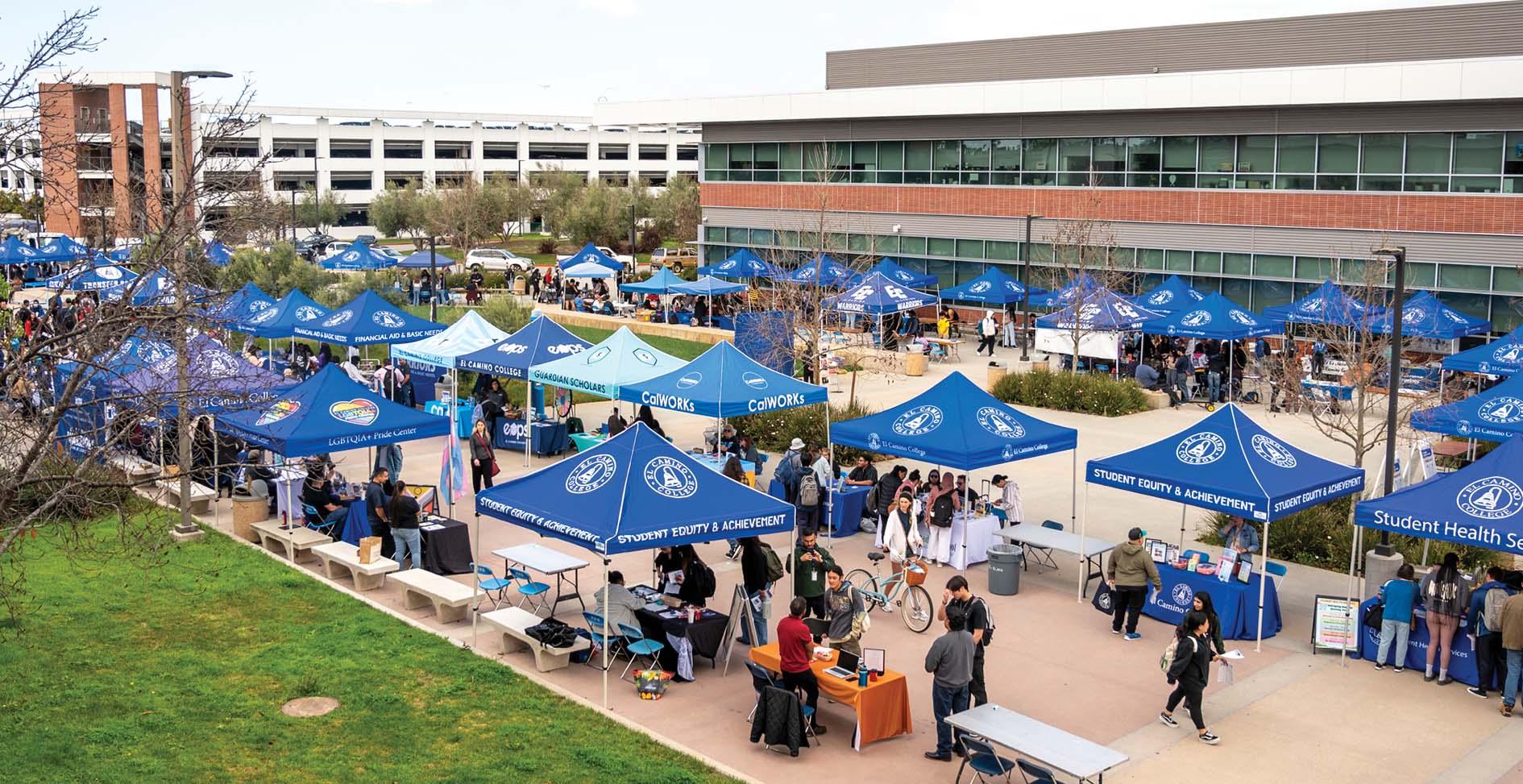 Campus from up high while event taking place