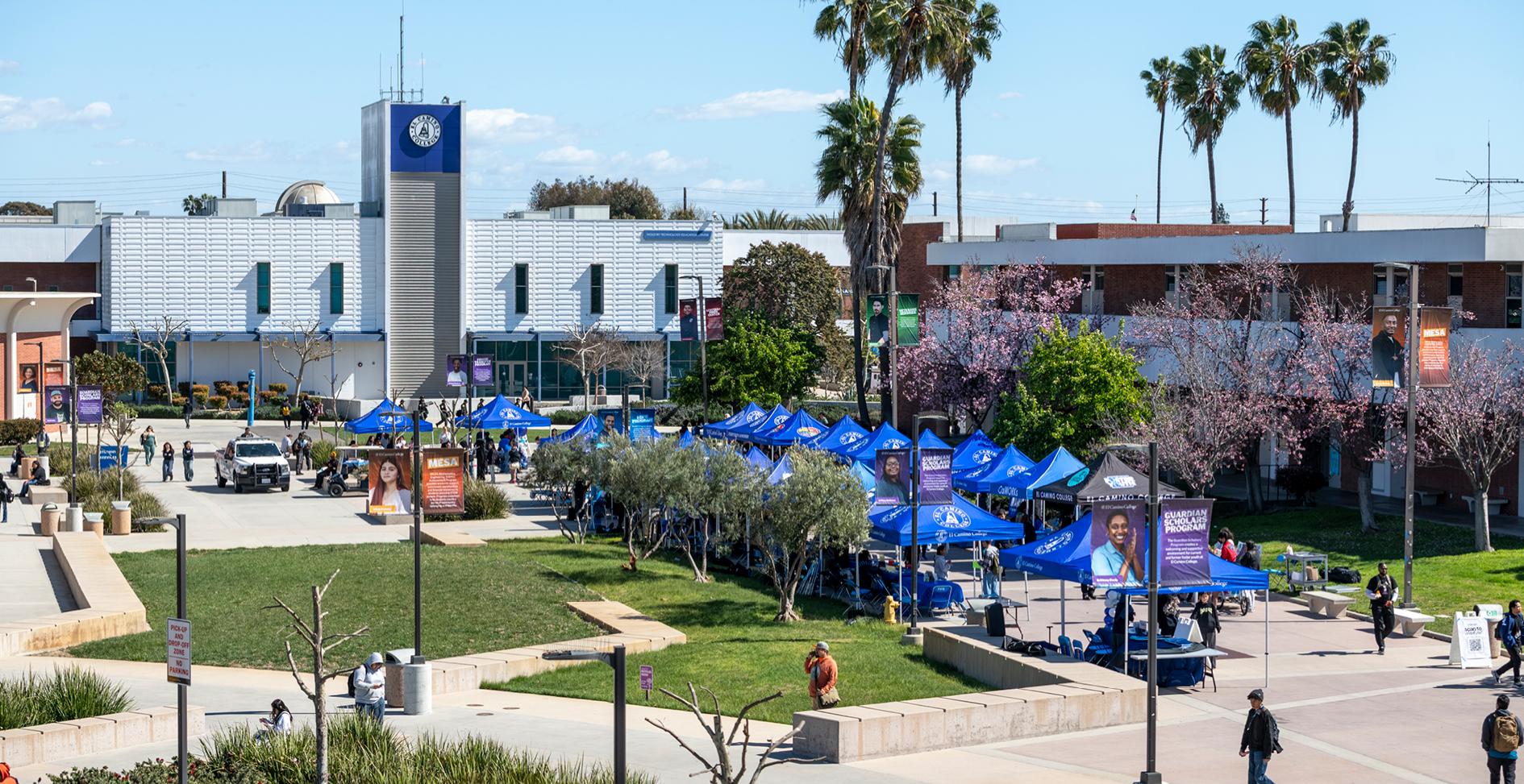 Campus from up high while event taking place
