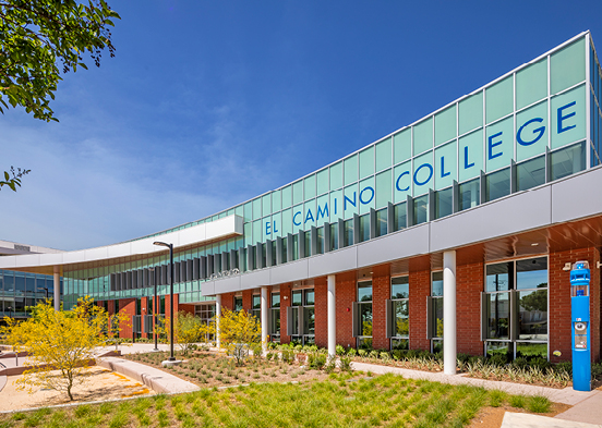 Campus Building with El Camino sign.