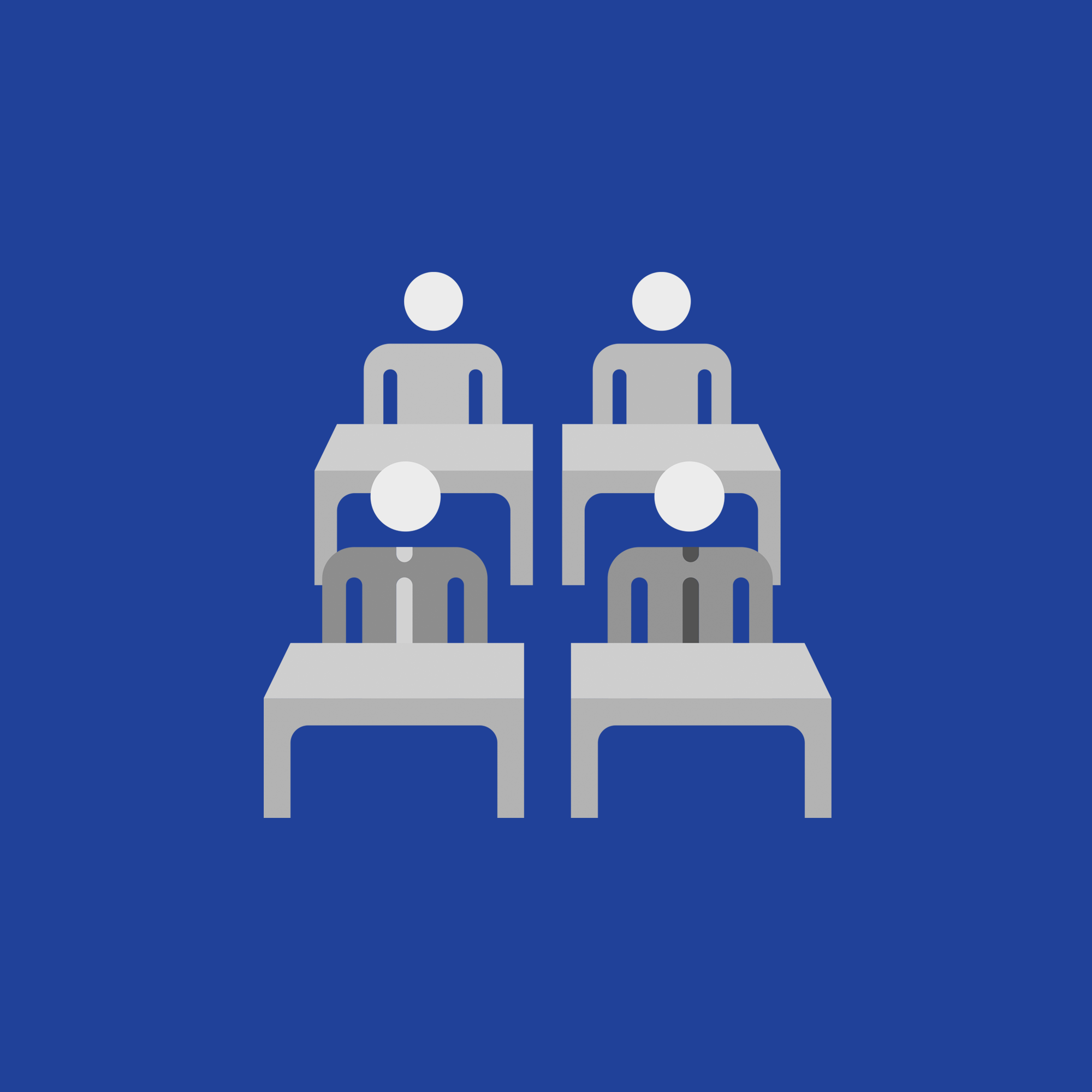 People at desks icon