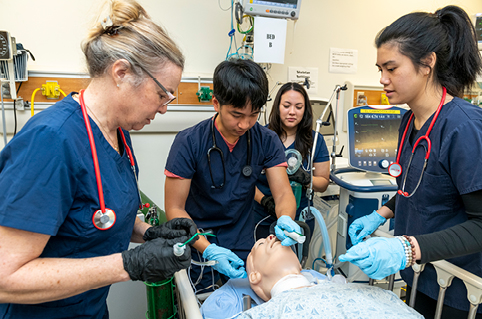 Respiratory Care students working in class