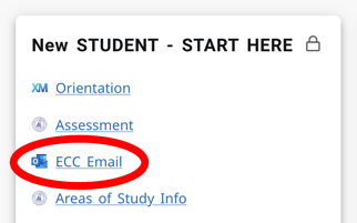 ECC Quick Links menu