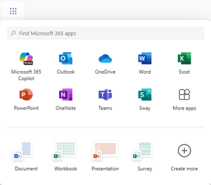 App launcher screen showing app icons