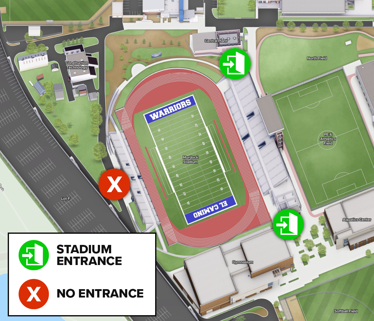 Map of Stadium Entrances for Commencement Map of Stadium Entrances for Commencement