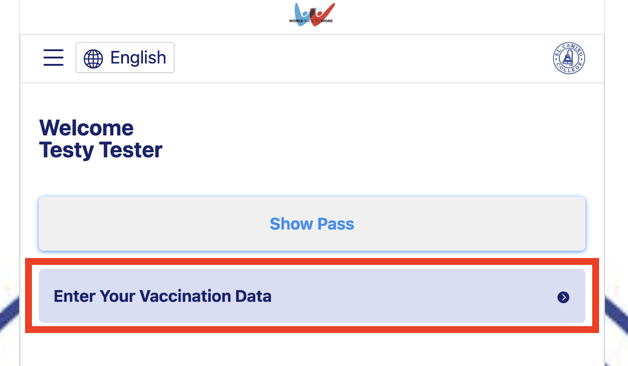 Vaccination Upload Button in App