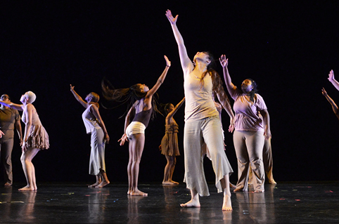 Students dancing on stage