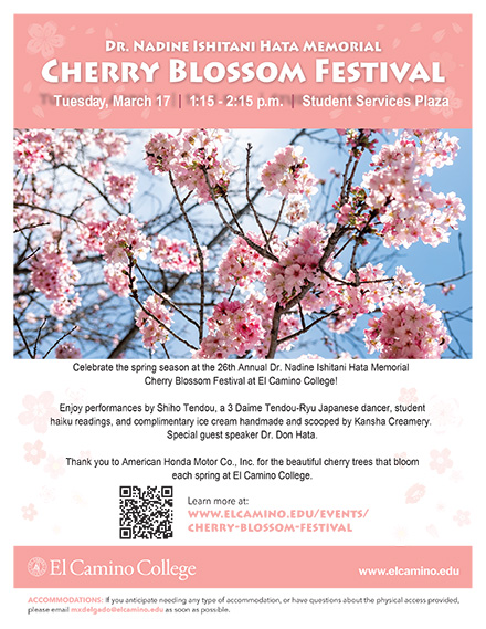 Cherry Blossom Festival flyer promoting the upcoming event.