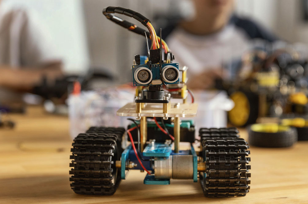 Illustration of two robots with infinity symbol between them