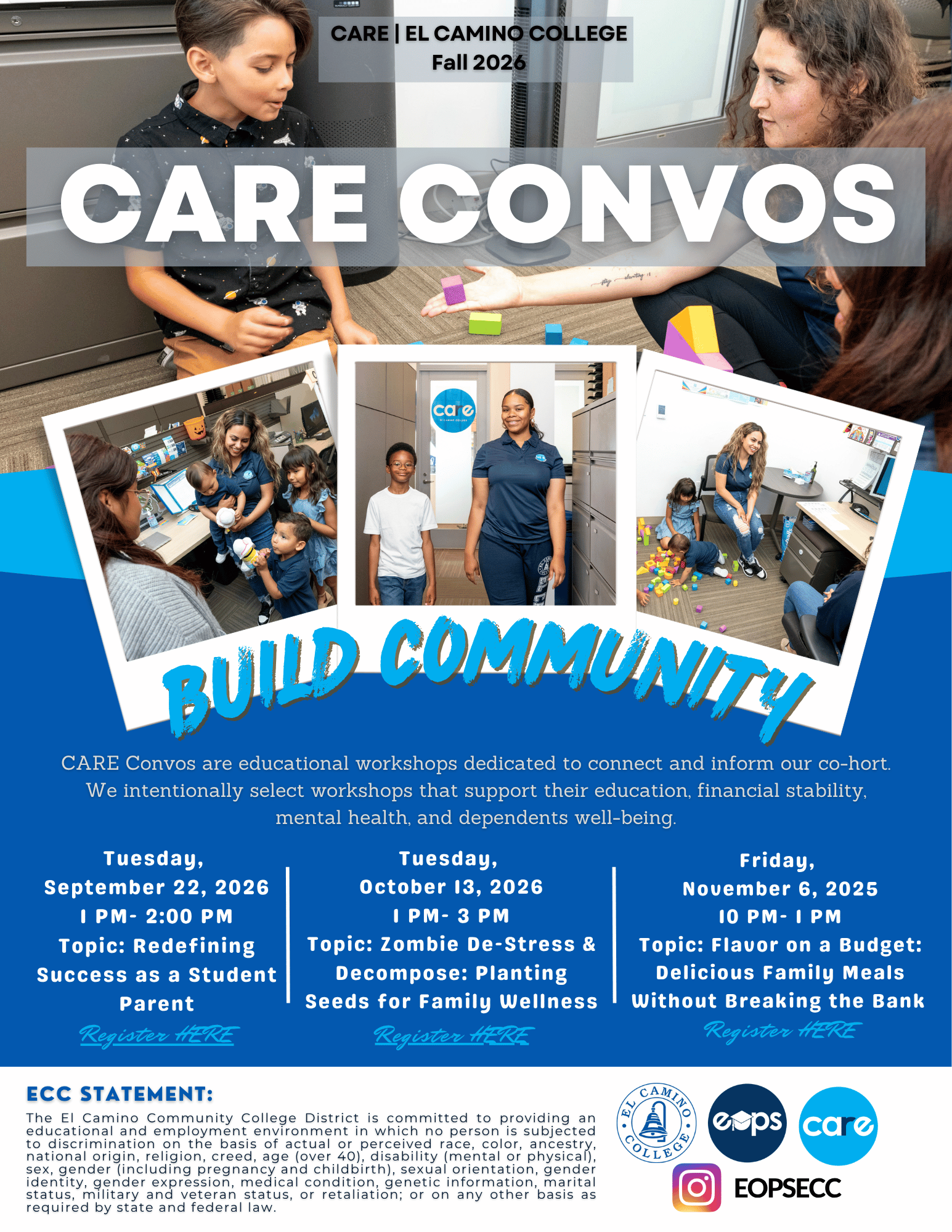 CARE Convos Workshops for Fall 2026