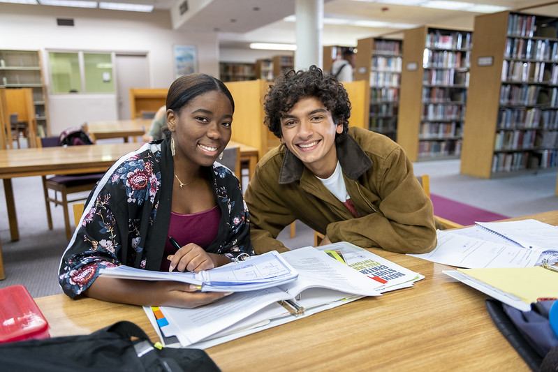 Two students studying together