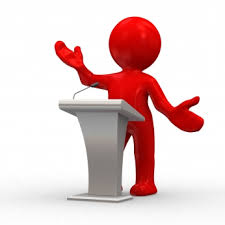 presenter at podium