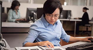 Woman working at computer