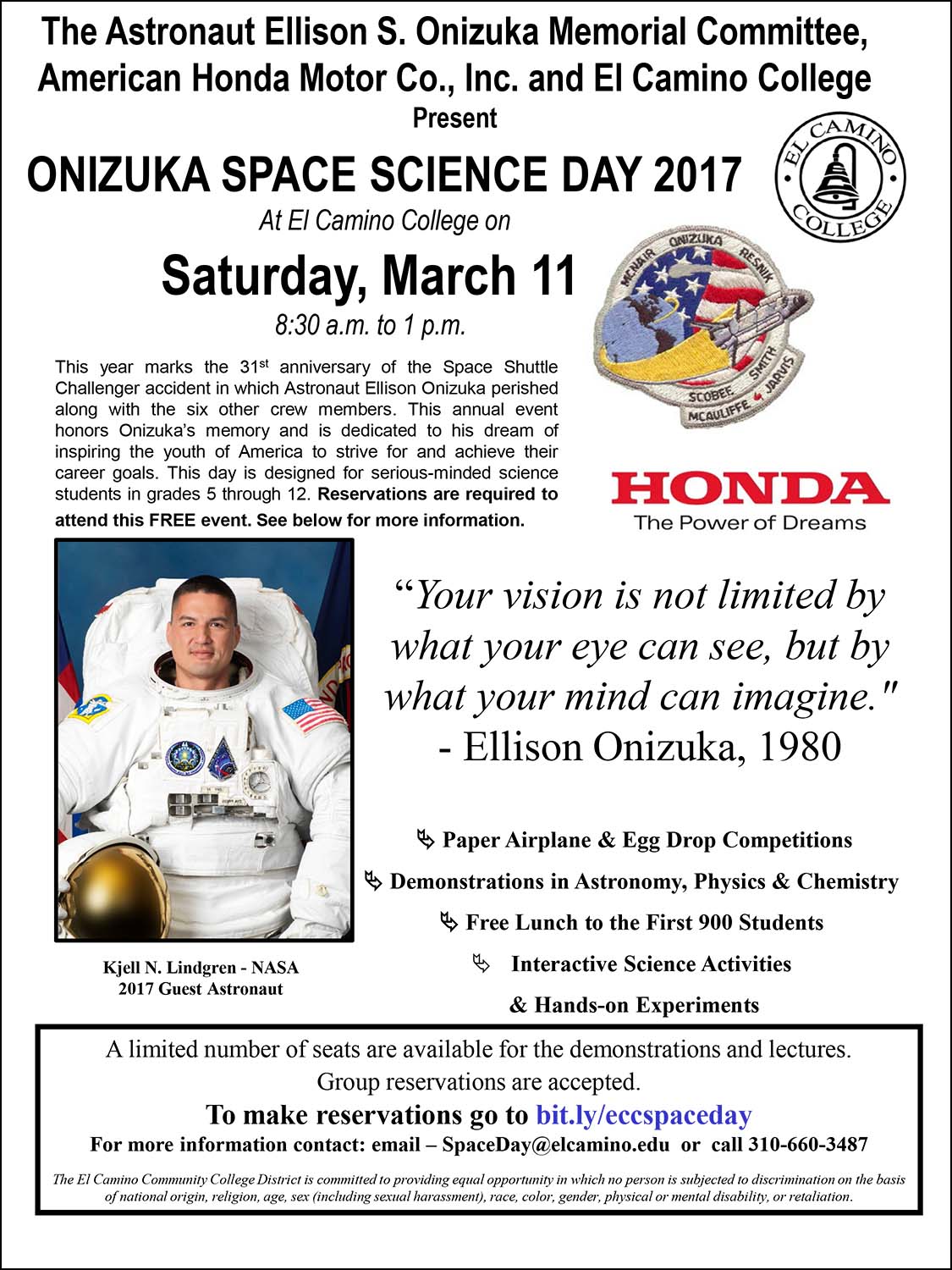Onizuka Space Science Day 2017