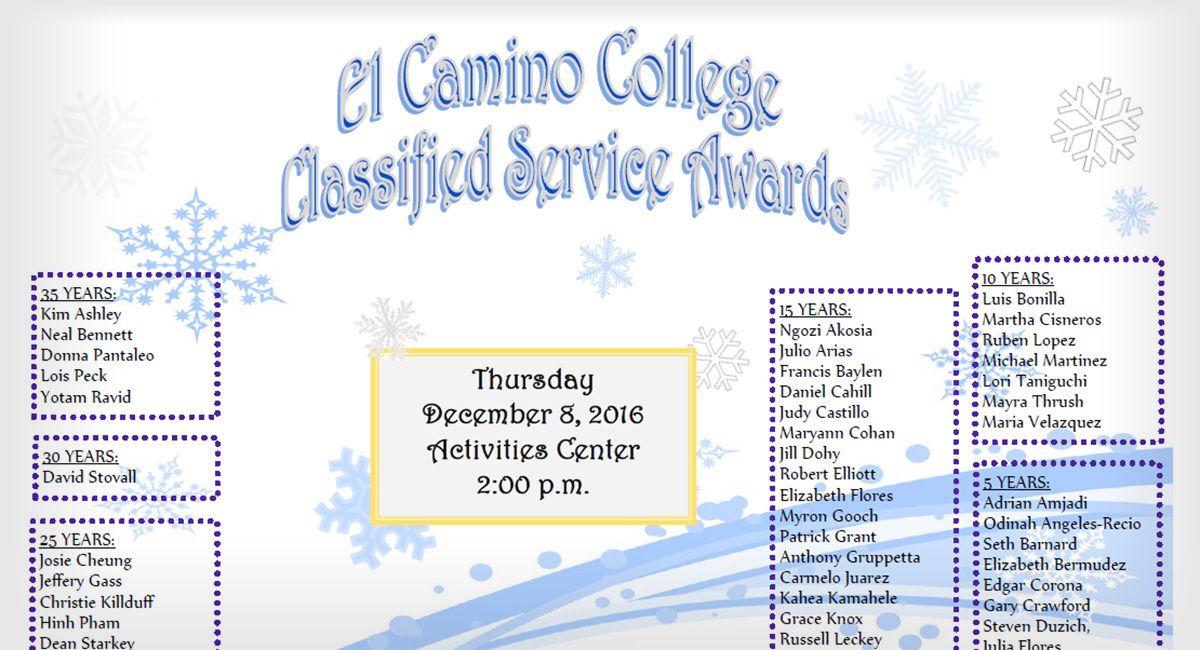 Classified Service Awards