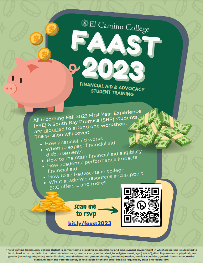 Financial Aid & Advocacy Student Training Flyer