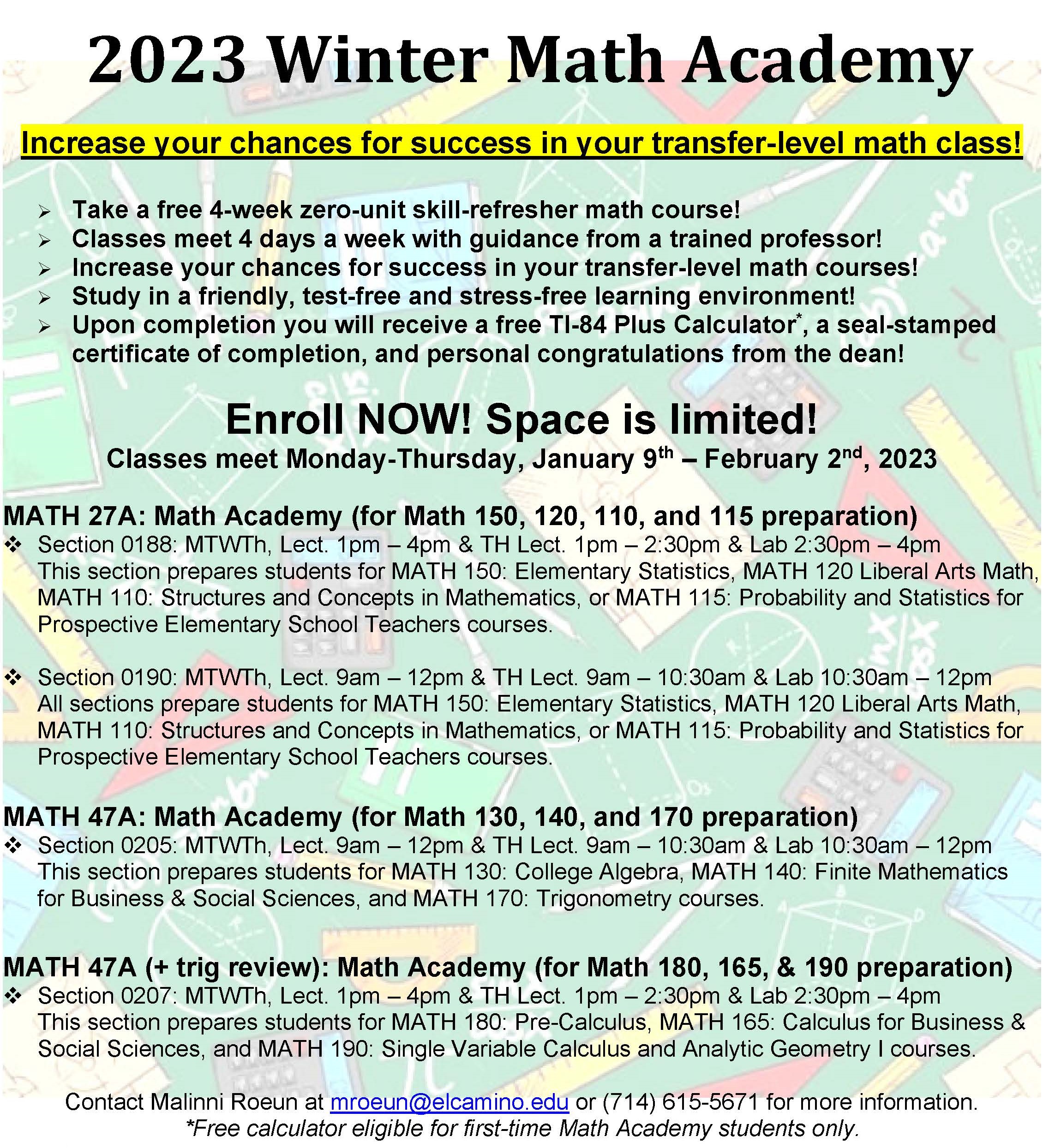 Math Academy Flyer