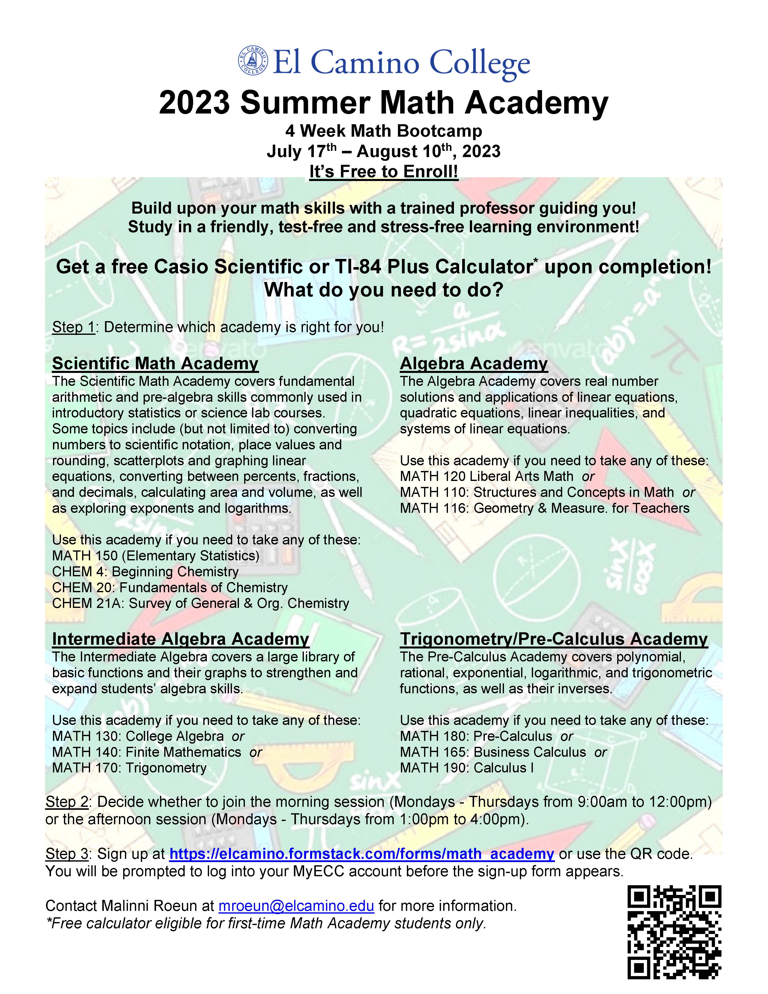 Math Academy Flyer